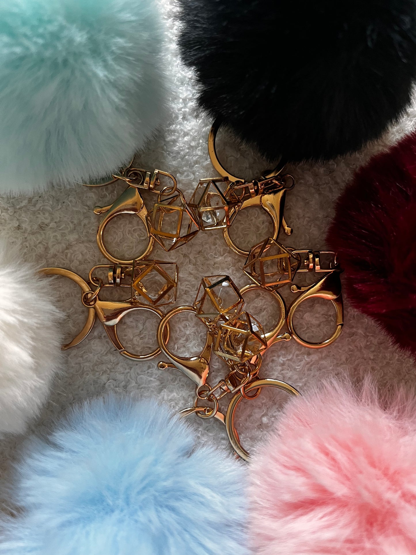 Fluffy Diamond keychain