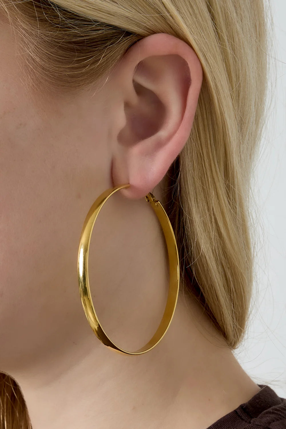 Gouden Hoops – Dikke Klassieke Oorringen van Stainless Steel