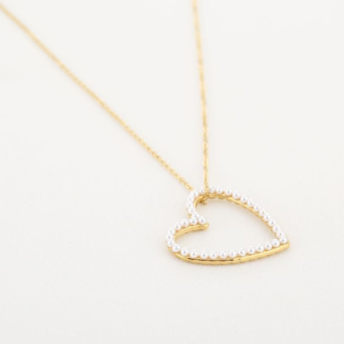 Ketting heart pearls