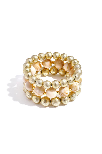 Glow Armband | Luxe Stretch Armband met Gouden Kralen