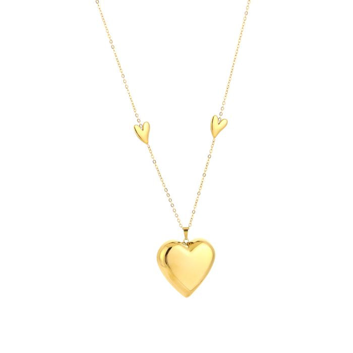 Gouden Ketting met Hartjes – Stainless Steel | 80 cm