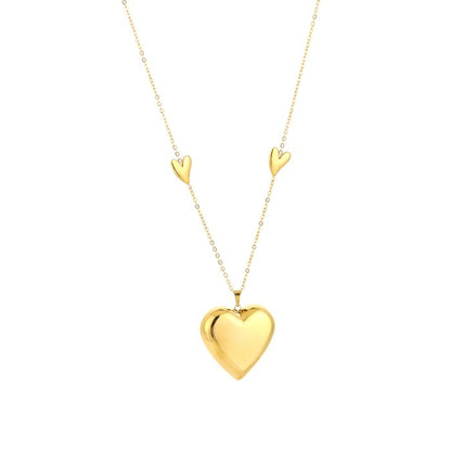Gouden Ketting met Hartjes – Stainless Steel | 80 cm