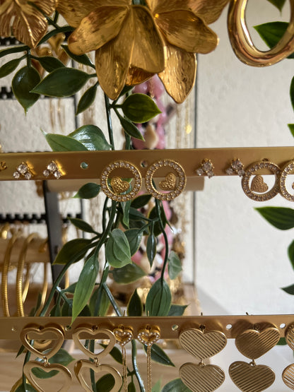 Goudenoorbellen rond met hart