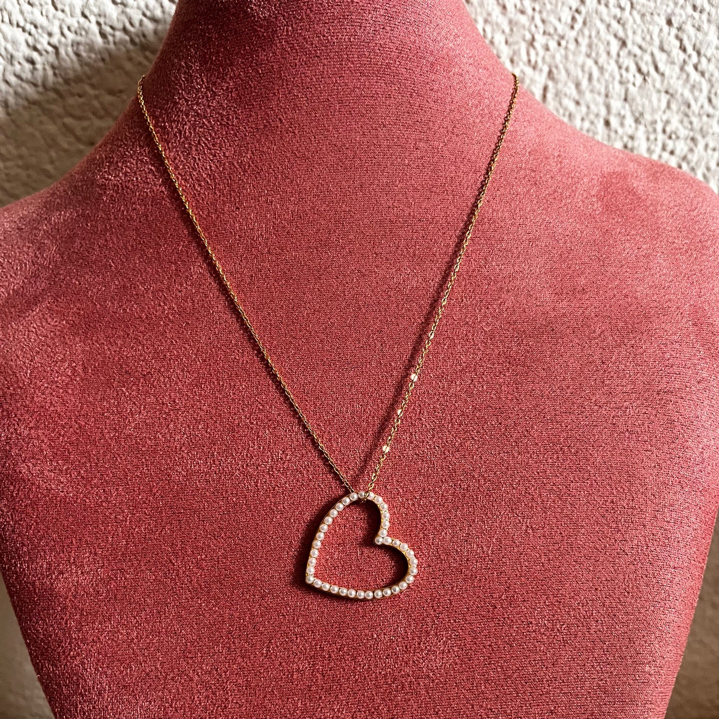 Ketting heart pearls