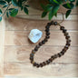 Ketting pearl heart brown