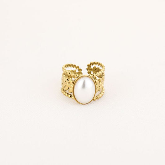 Ring witte parel