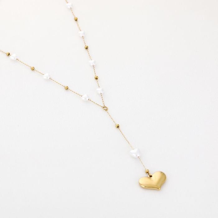 Ketting white pearls