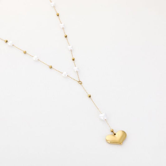 Ketting white pearls