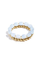 Pastel Glow Armband | Luxe Stretch Armband met Gouden Kralen
