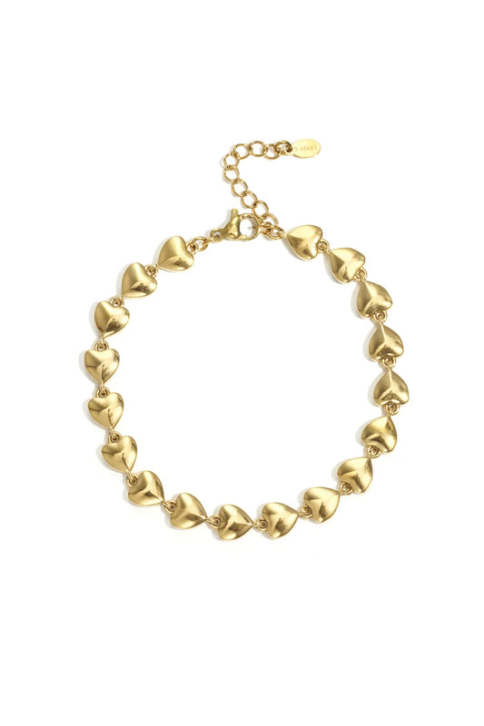 Gouden Schakelarmband met Hartje – Stainless Steel