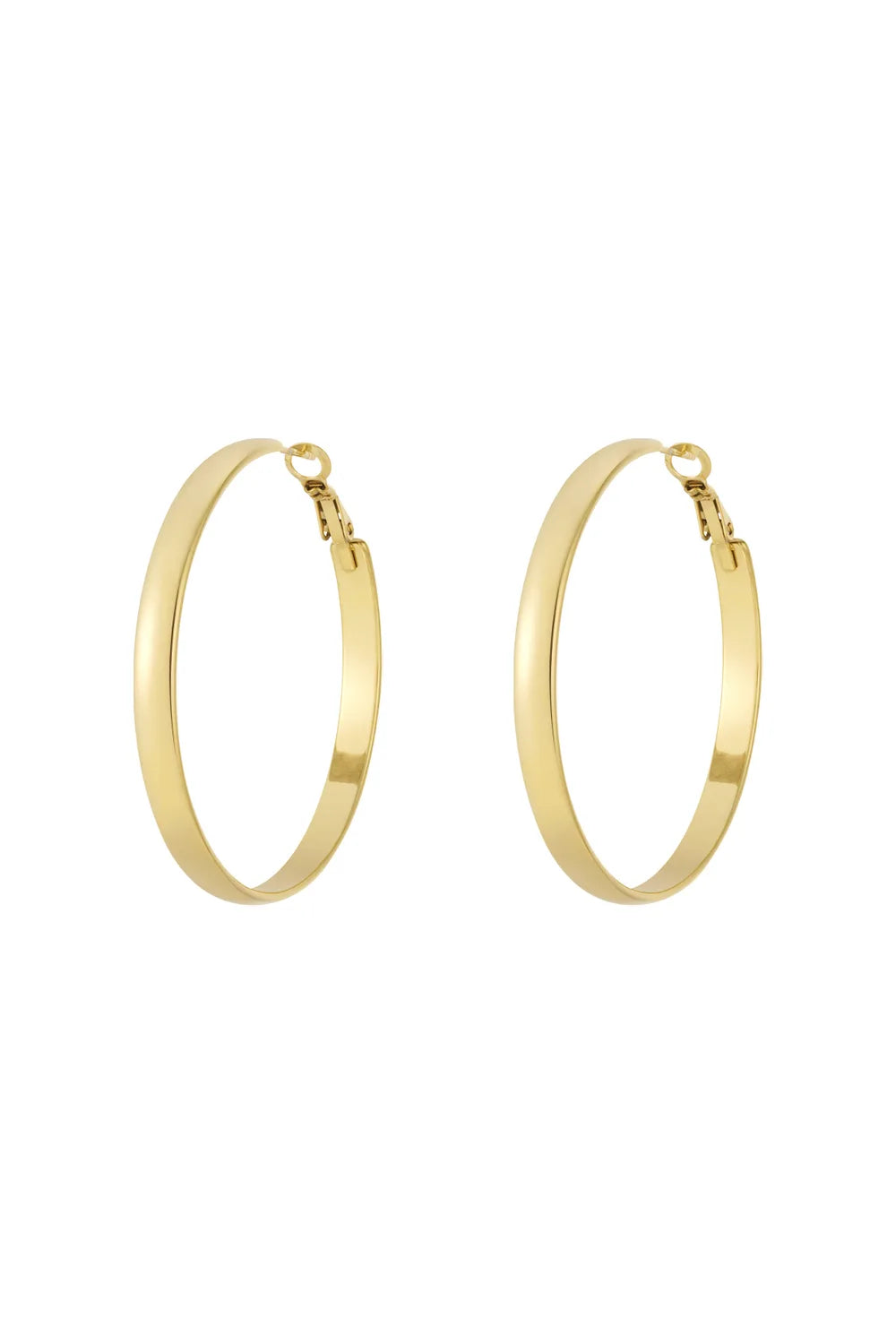 Gouden Hoops – Dikke Klassieke Oorringen van Stainless Steel