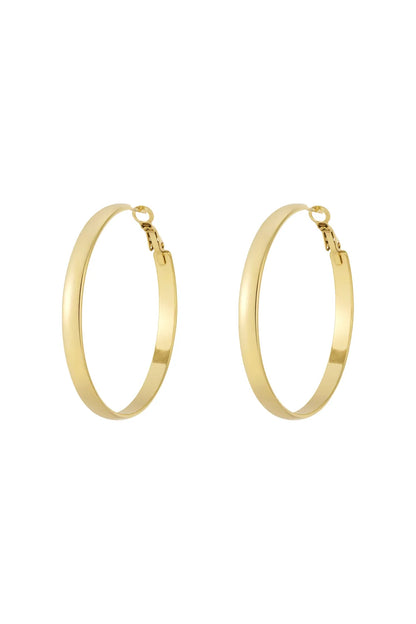 Gouden Hoops – Dikke Klassieke Oorringen van Stainless Steel