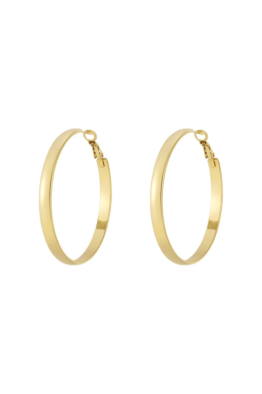 Gouden Hoops – Dikke Klassieke Oorringen van Stainless Steel