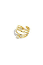 Dubbele Gouden Ring met Strass Stenen – Stainless Steel