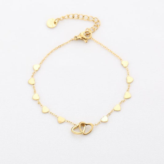 Gouden Hartjes Armband Stainless Steel