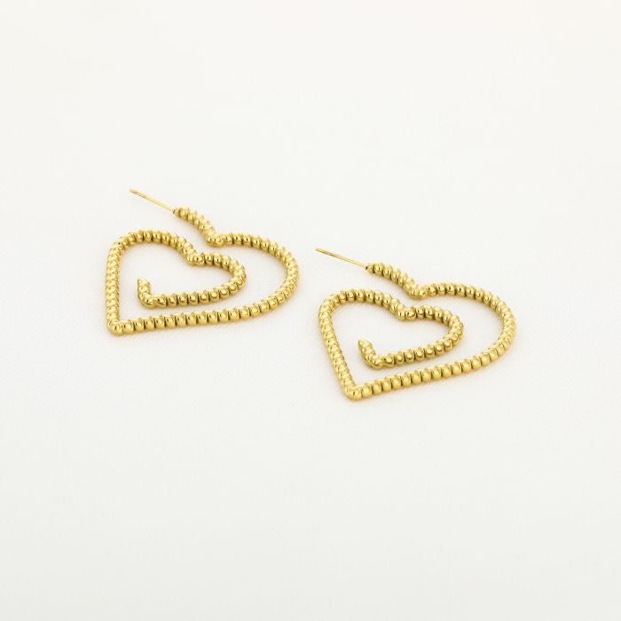 Goudenoorbellen hartjes hoops