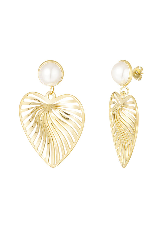 Gouden Oorbellen met Parels | RVS | 5,5 cm | Presjes Lifestyle