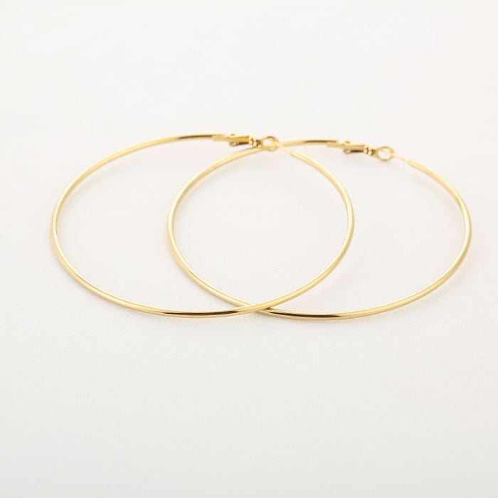 Gouden Klassieke Hoepel Oorbellen – Maat 8 | Stainless Steel