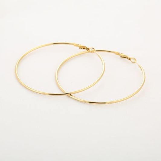 Gouden Klassieke Hoepel Oorbellen – Maat 7 | Stainless Steel