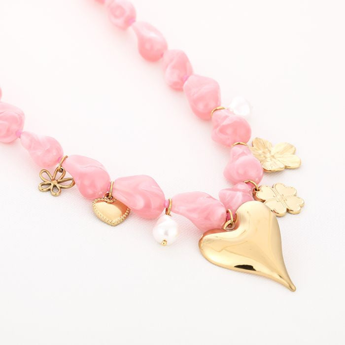 Kralenketting met Bedels & Gouden Elementen | Boho Sieraad