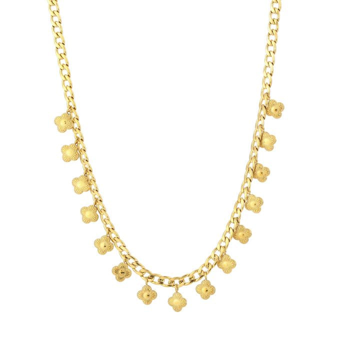 Luxe Klavertjes Ketting – Goud | Stainless Steel | 40+5 cm