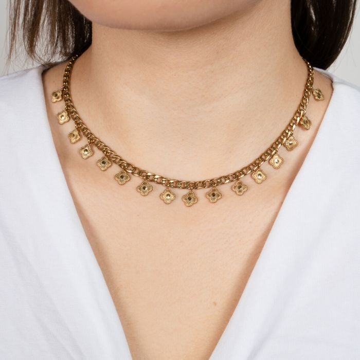 Luxe Klavertjes Ketting – Goud | Stainless Steel | 40+5 cm