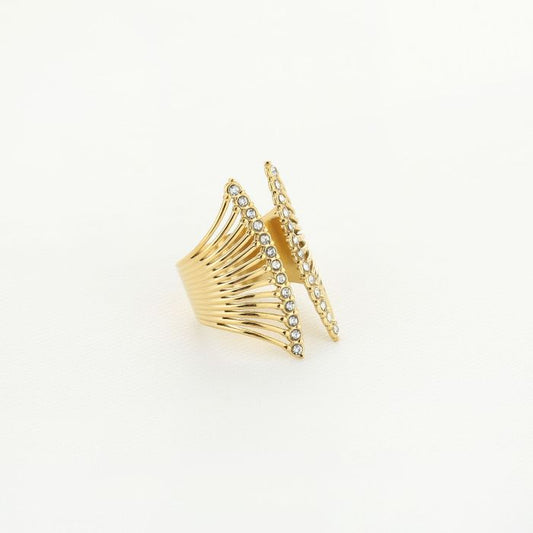 Luxe Gouden Ring met Strass Stenen – Stainless Steel