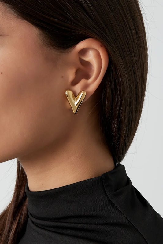 Gouden Hartjes Oorbellen – Stainless Steel