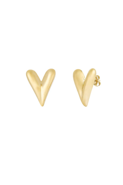 Gouden Hartjes Oorbellen – Stainless Steel
