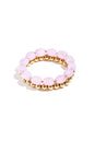 Pastel Glow Armband | Luxe Stretch Armband met Gouden Kralen