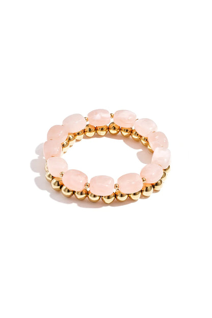Pastel Glow Armband | Luxe Stretch Armband met Gouden Kralen
