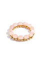 Pastel Glow Armband | Luxe Stretch Armband met Gouden Kralen