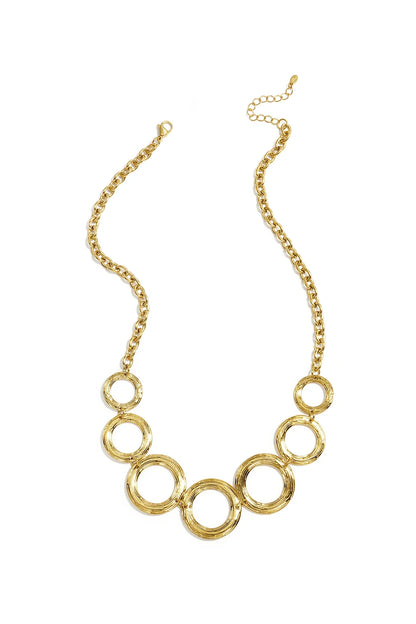 Gouden Statement Ketting met Open Cirkels – Luxe Eyecatcher