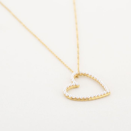 Ketting heart pearls